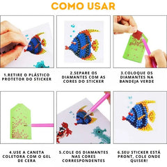 Kit de adesivos de pintura com diamantes 5D - Faça você mesmo