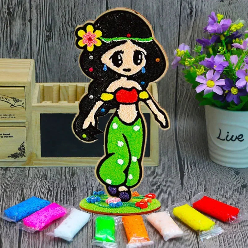 Kit de Pintura com Massinha Areia Flocada - Brincadeira Satisfatória