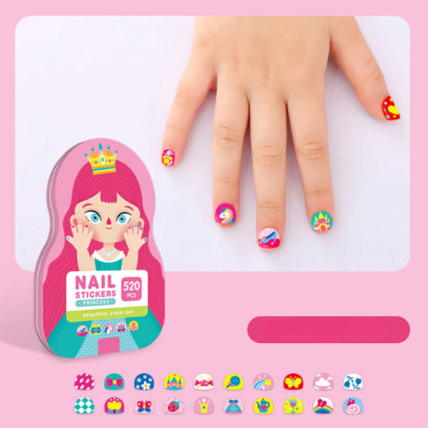 Adesivos Fofos para Unhas - 520 unidades - As Princesas com unhas preciosas