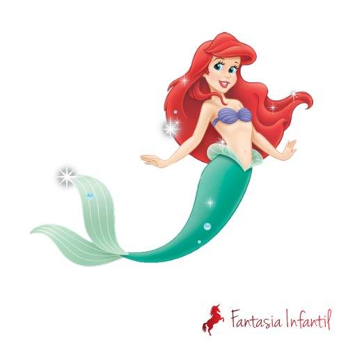 Ariel - Pequena Sereia Luxo - Fantasia Infantil - Princesas