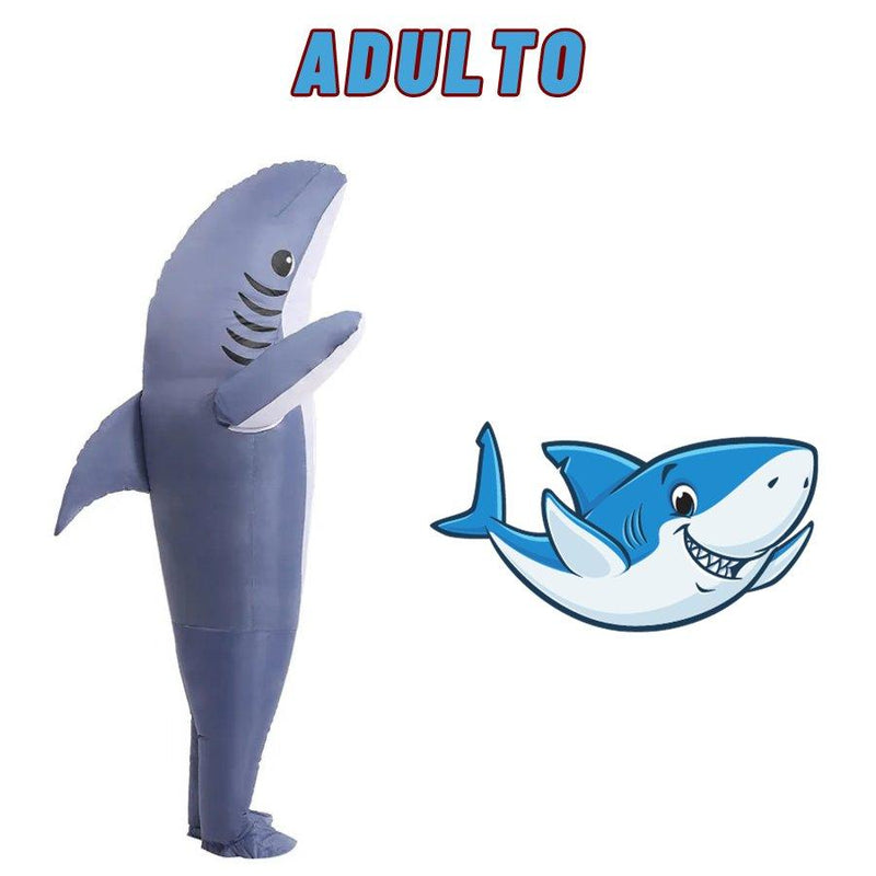 Fantasia Inflável Tubarão Baby Shark - Adulto