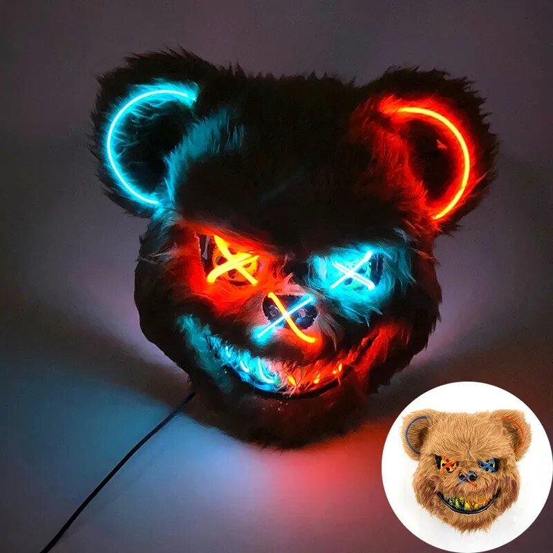 Mascara Urso Led - Terror Halloween