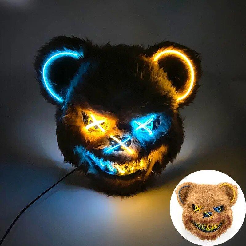 Mascara Urso Led - Terror Halloween