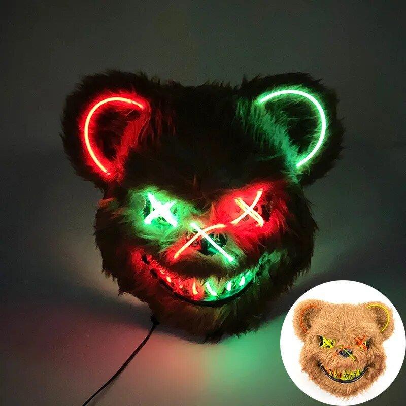 Mascara Urso Led - Terror Halloween